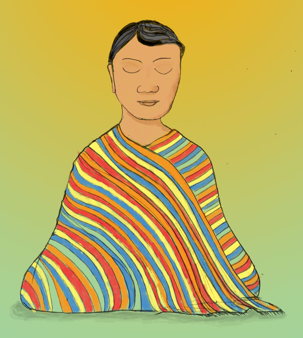 meditation striped cloak